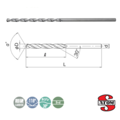 Mũi khoan carbide Atom | Dòng ADL